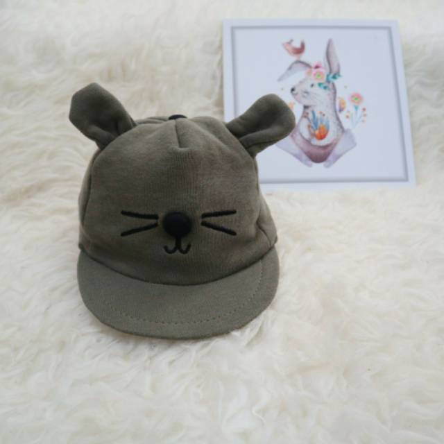 Topi Bayi Karakter Kucing Laki Laki Perempuan Usia New Born 0 - 18bulan topi kucing