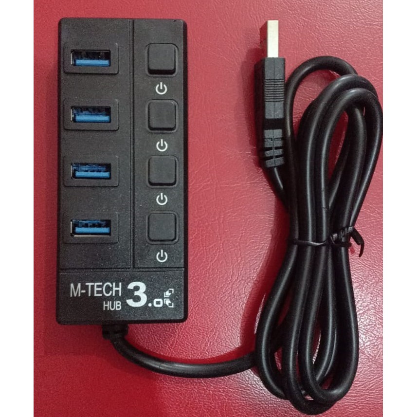 HUB USB 3.0 M-TECH 4 PORT ON/OFF KABEL 1.2M - USB HUB 3.0