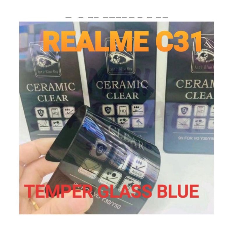 TEMPER GLASS FULL/TEMPER PELINDUNG LAYAR HP ANTI MINYAK ANTI PECAH REALME C31