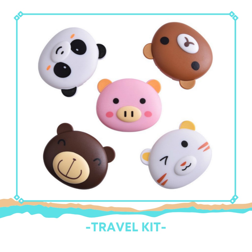 (BISA COD) TEMPAT SOFTLENS BESAR | KOTAK SOFTLENS | TRAVEL KIT MODEL ANIMAL LUCU