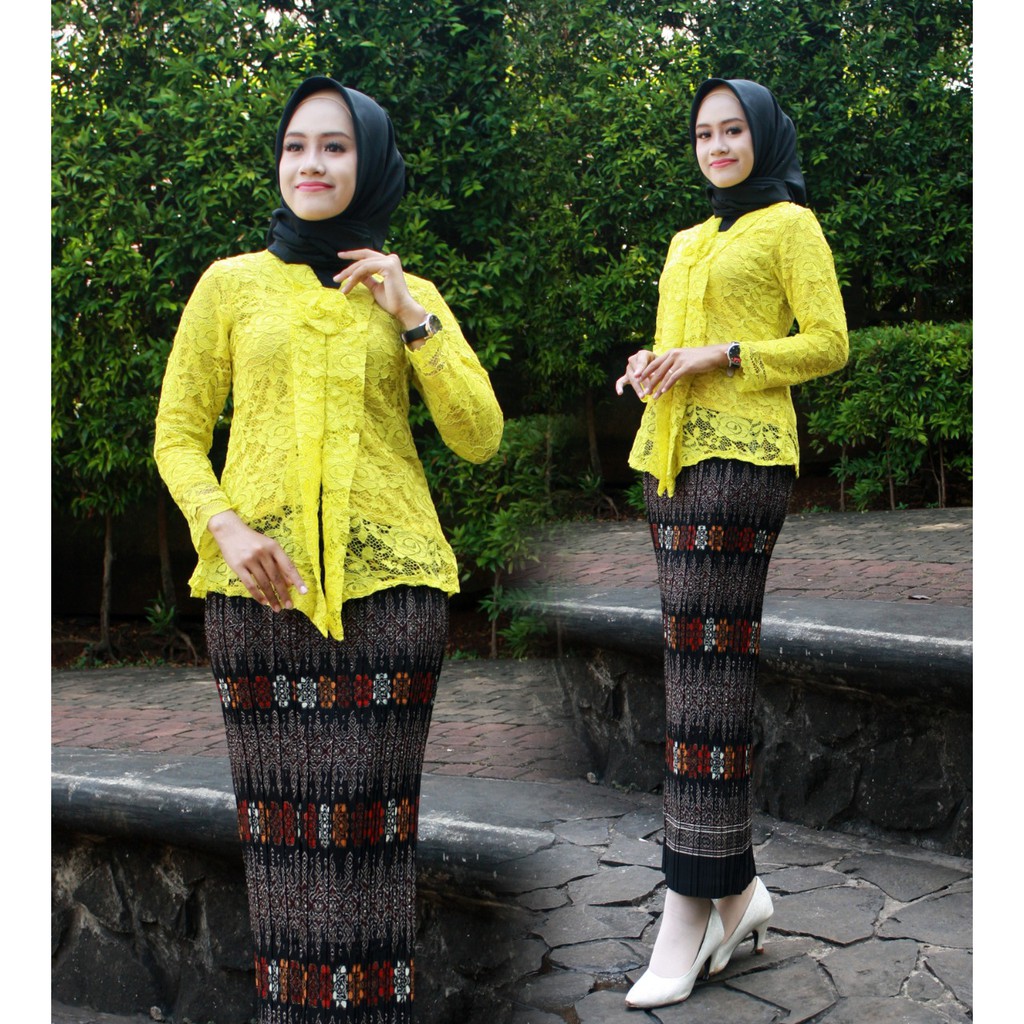 Kebaya Modern Setelan Floy Brukat Maroon