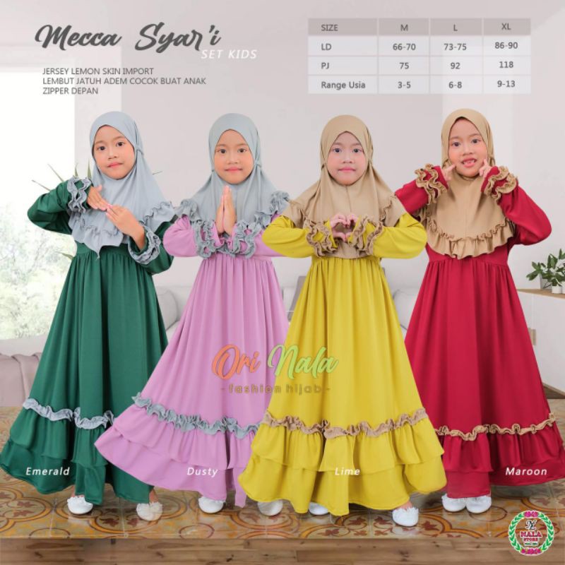 MECCA SYARI KIDS SET JILBAB ORI NALA