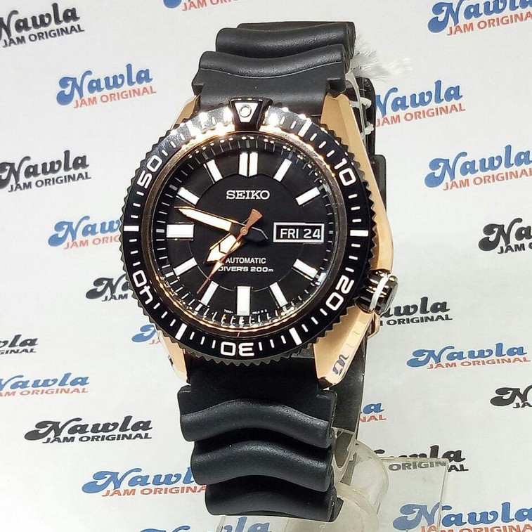 Seiko Automatic SKZ330K1 Diver Stargate Rose Gold - Jam Tangan Pria SKZ330