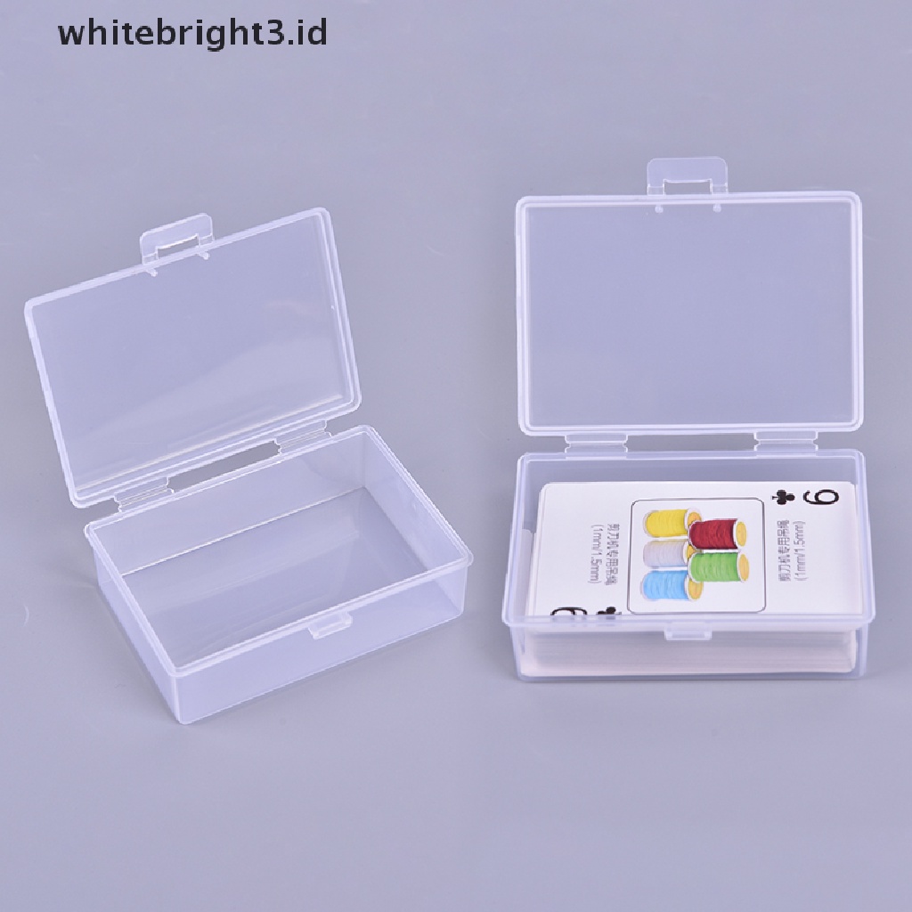 {whitebright3.id} 2pcs/set Transparent Plastic Boxes Playing Cards Container Storage Poker Case ,