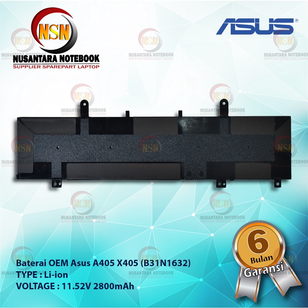 Baterai OEM Asus B31N1632 For Asus A405 X405 11.52V 2600mAh