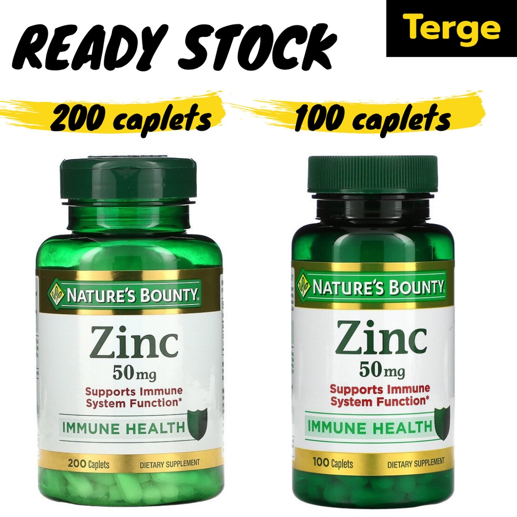Nature's Natures Nature Bounty Zinc 50mg 100 200 Caplets