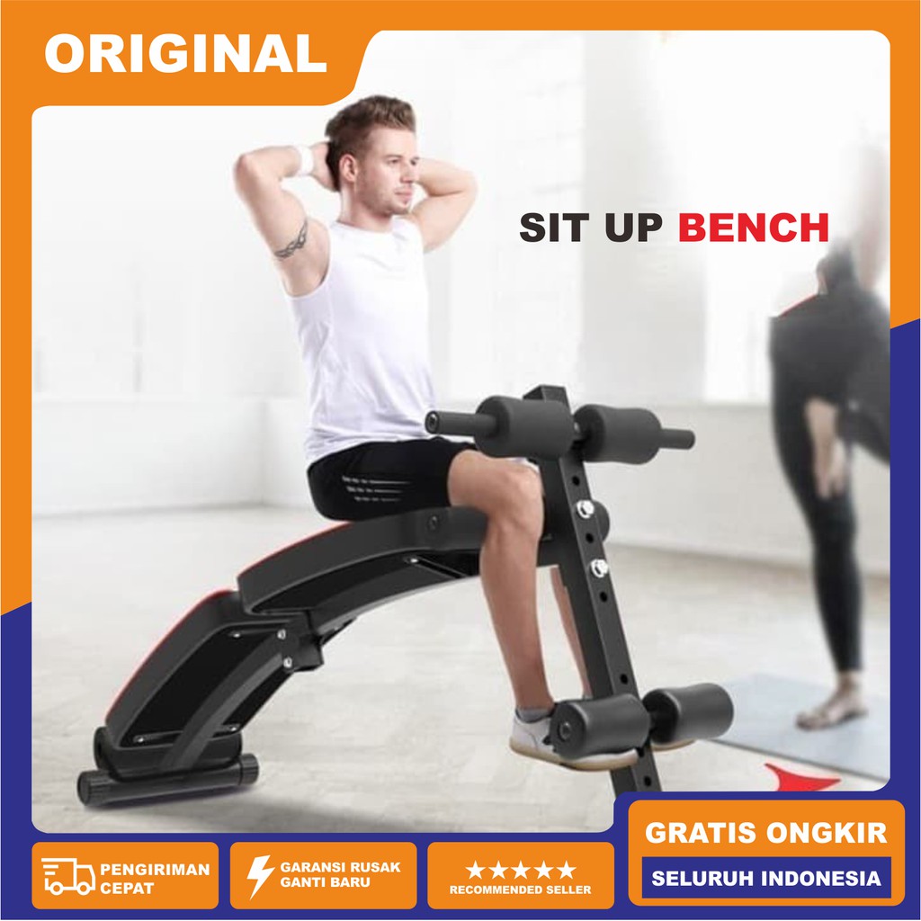 Alat kursi fitnes Gym olahraga sit up portable bench press 2 in 1 Papan Situp adjustable
