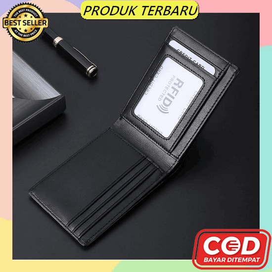 Dompet Black Versace Dompet Panjang Pria Kulit Sintetis Basic Style Simpel + Box Dompet Pendek Pria 