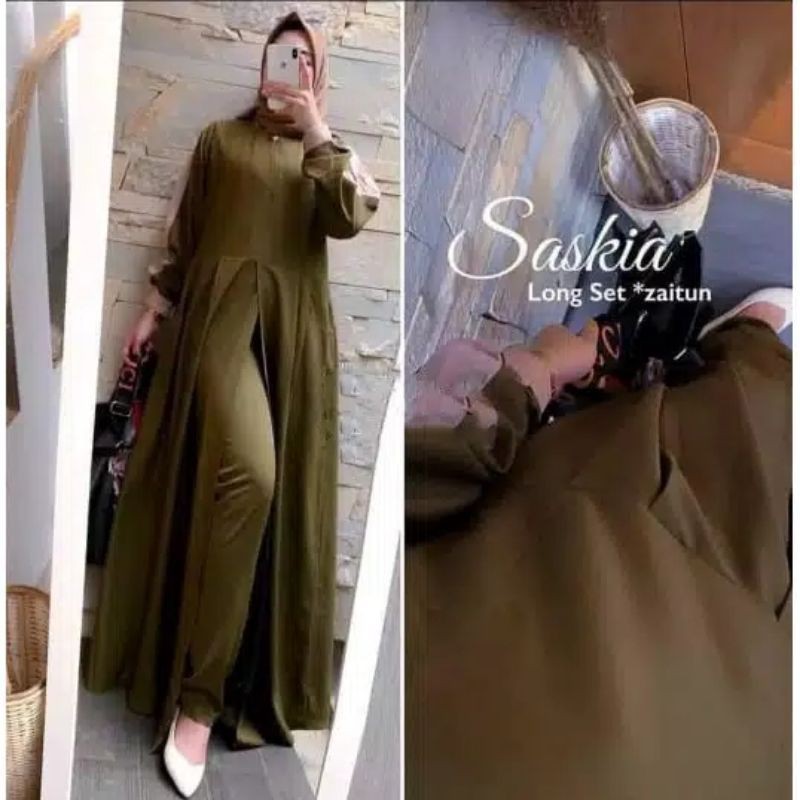 Saskia long set pakaian wanita fashion muslim