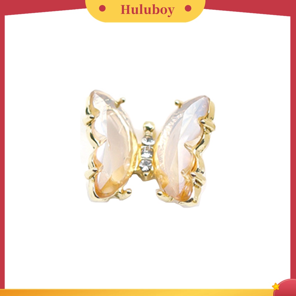 Huluboy Huluboy♡ Kupu-kupu Kristal Cubic Zirconia Imitasi 3D Transparan Untuk Dekorasi Nail Art Butterfly