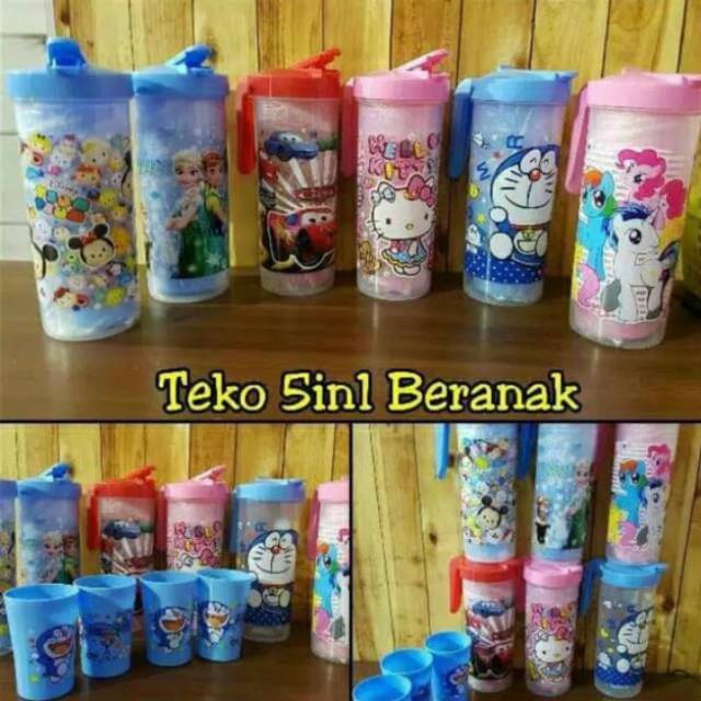 Termurah Teko Set Cangkir 5in1 / Teko Beranak Kettle Karakter Kartun / Teko 5in1