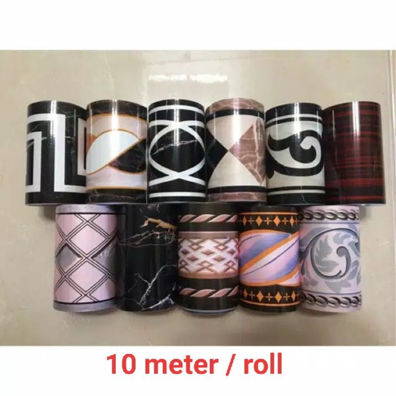 WALLPAPER STICKER LANTAI / DINDING BORDER LIST MODEL MARMER GRANIT / stiker