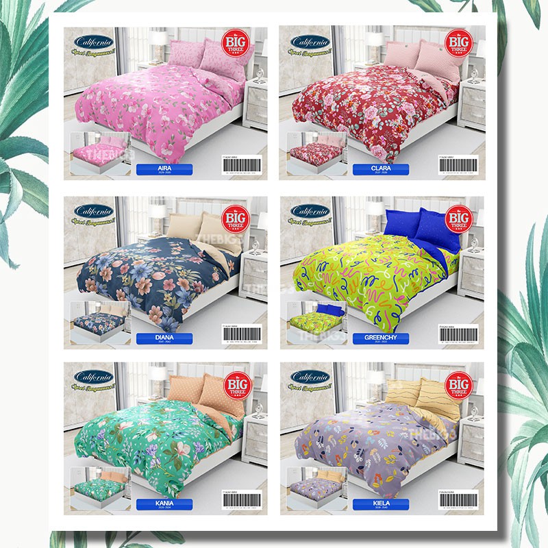 PROMO Bedcover saja CALIFORNIA 200X200 Amore Ayara Mada Zuri Mickey Geo Mirah Milva Madras Flo Geo Mosaic Omera  - KING 180 QUEEN 160 BC