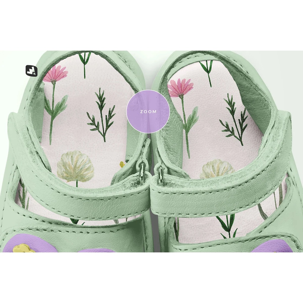 Topview Baby Sandals With Bow Mockup