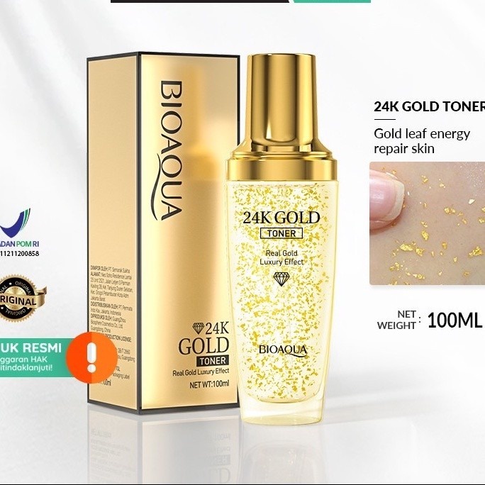 BIOAQUA 24K Gold Toner 100ml Bpom - Apple_Kosmetik