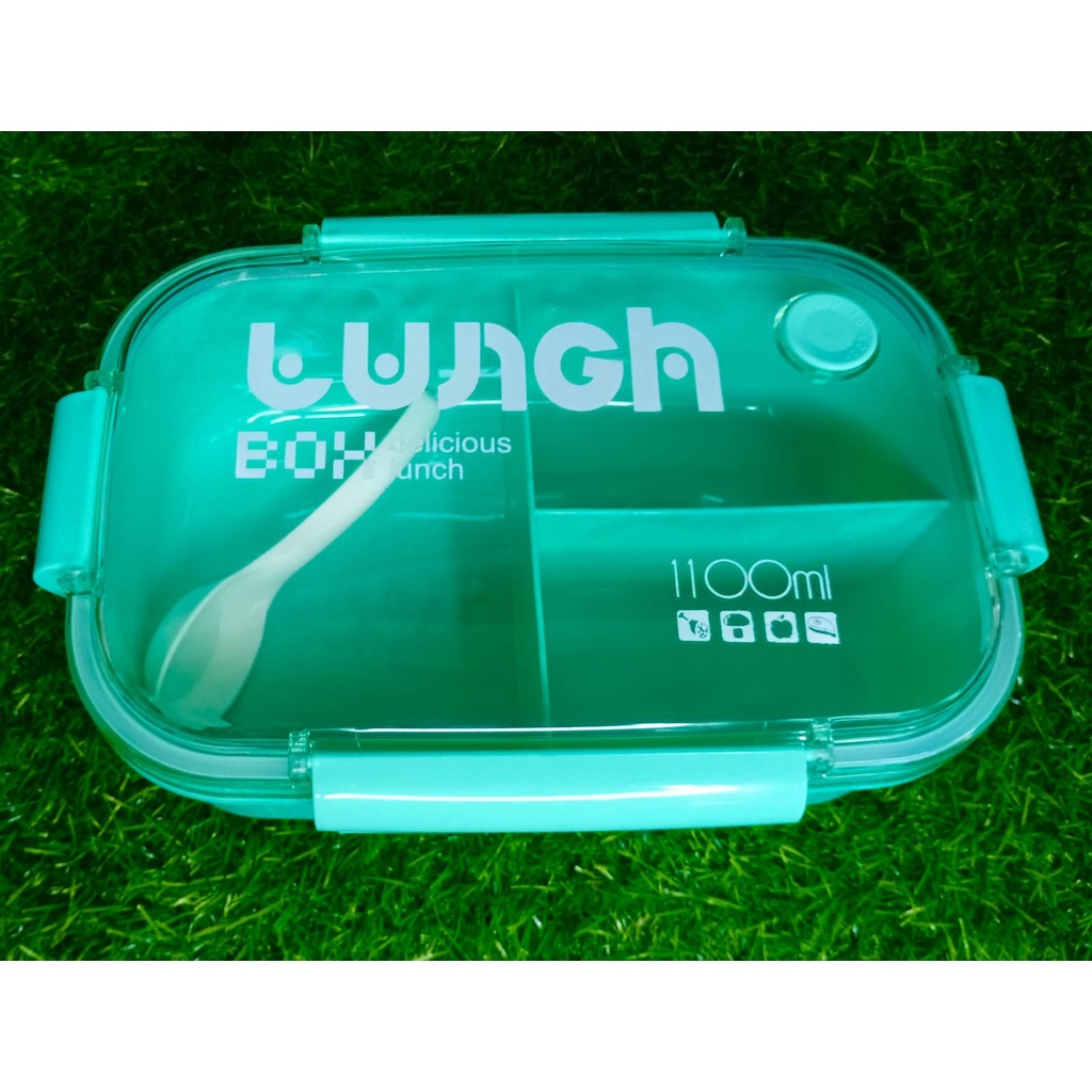 Lunch Box Delicious Bento 6003 Kotak Bekal Makan Set Sekat 1100ML BPA Free 6852