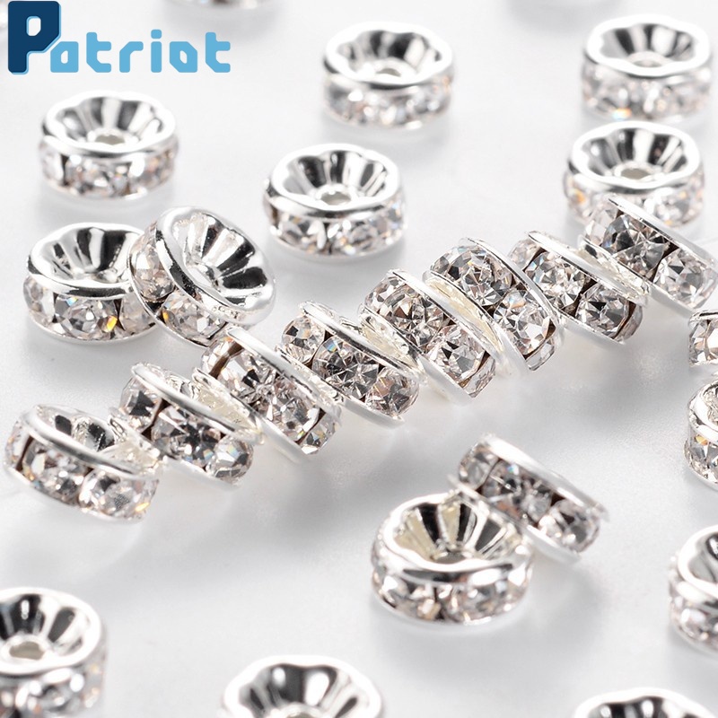 20 Round Diamond  Rhinestone Spacer Loose Beads For Jewelry DIY Making