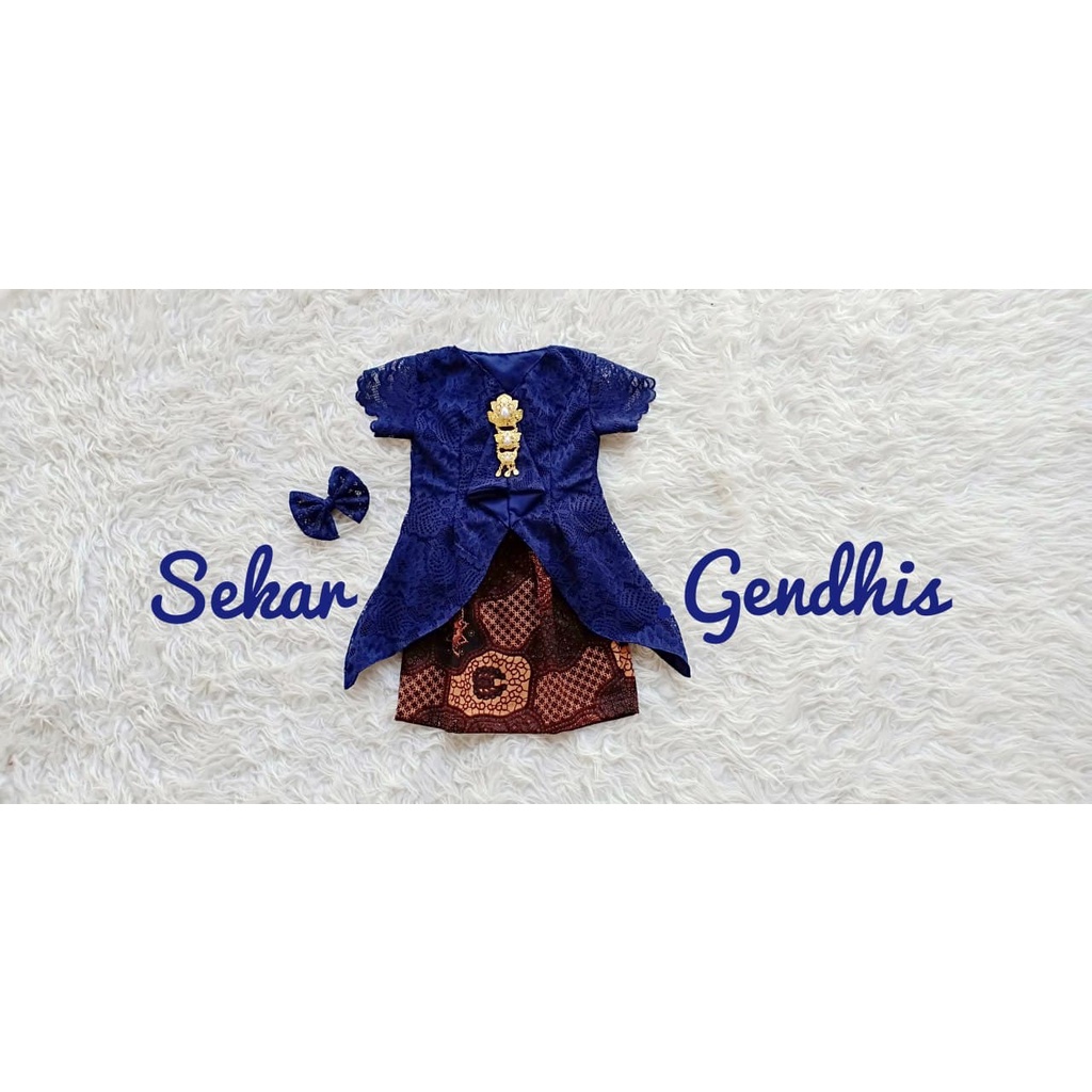 Kebaya Sekar Gendis/Kebaya Brukat Kekinian Warna Navy