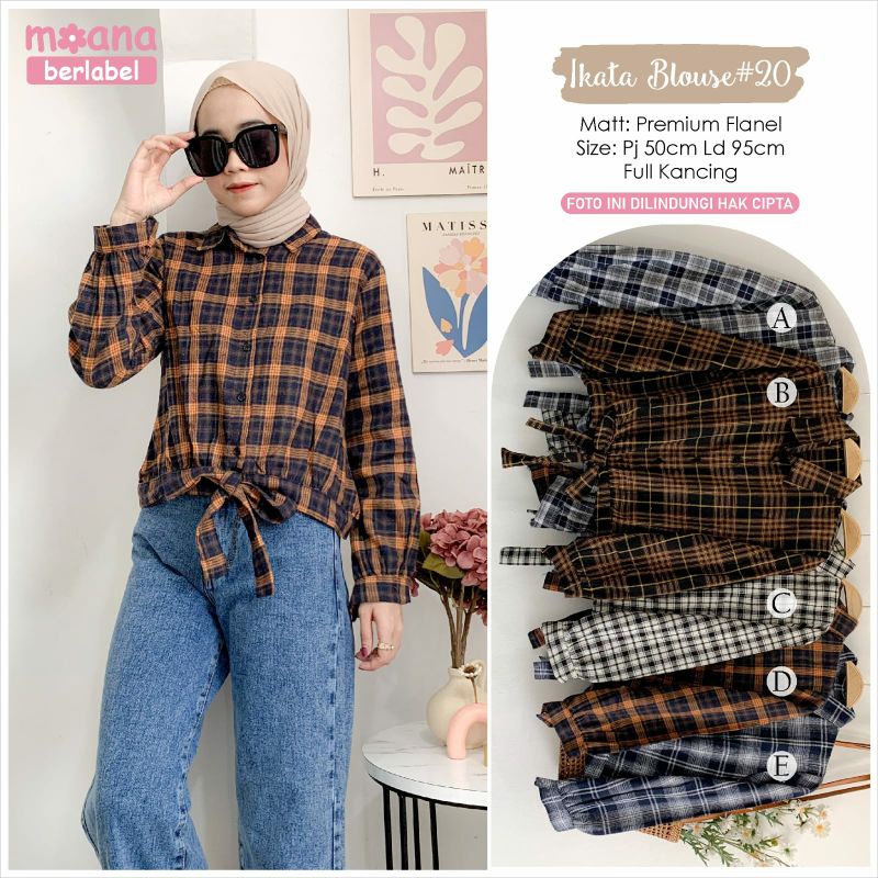 (NEW) BAJU BLOUSE WANITA FASHION MUSLIM // IKATA BLOUSE#18#20  BY MOANA-#20 Kode ( D )