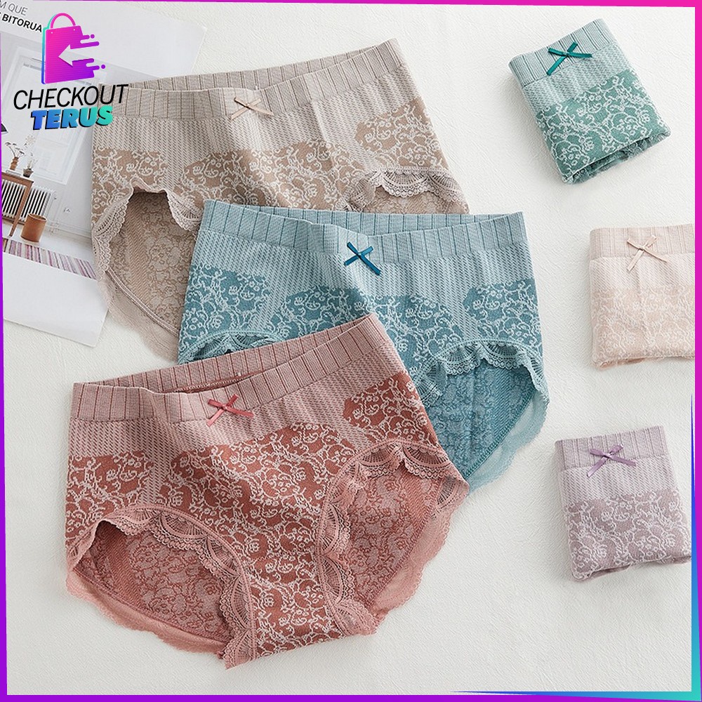 CT P121 CD Wanita Pita Renda Celana Dalam Wanita Renda Celana Dalam High Waist Fashion Celana Dalam Import Underwear Antibakteri CD Murah