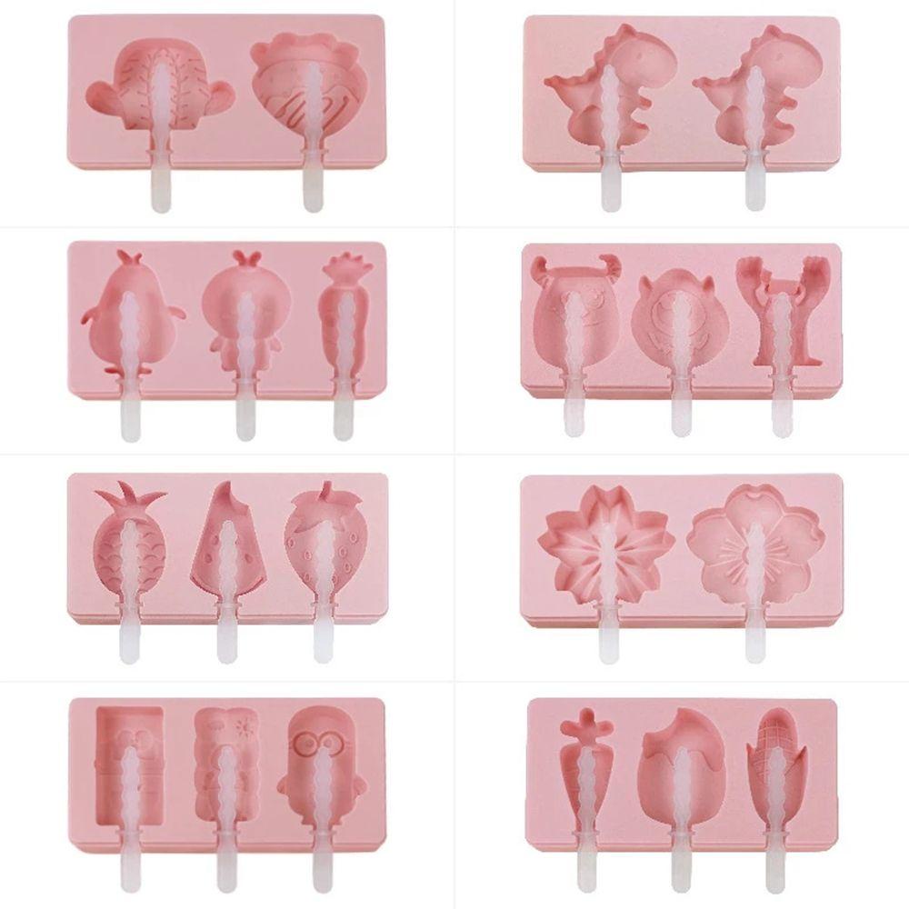 [Elegan] Cetakan Es Loli Mudah Dicuci Lucu Reusable DIY Bubuk Cewek Silica Gel Alat Dapur
