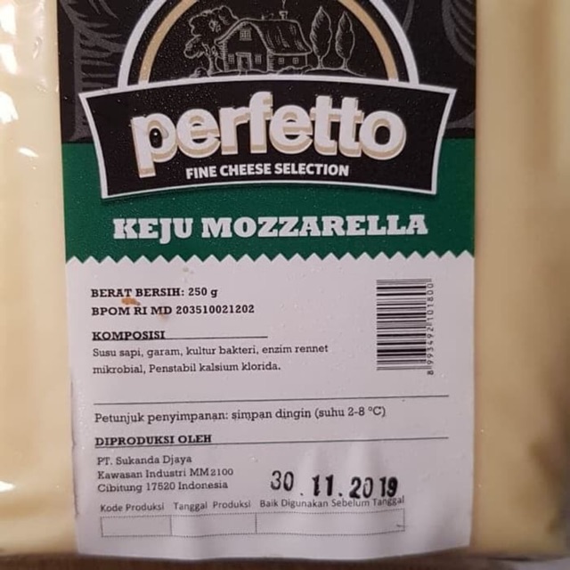 

Keju Mozarella PERFETTO 250gram MURAH