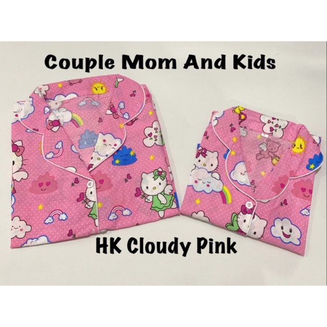 bajutidur CLOUDY PINK dan MERAH bisa pasangan ibu anak keluarga HK