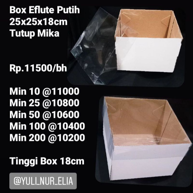 Box Eflute Tutup Mika Uk 25x25x18cm