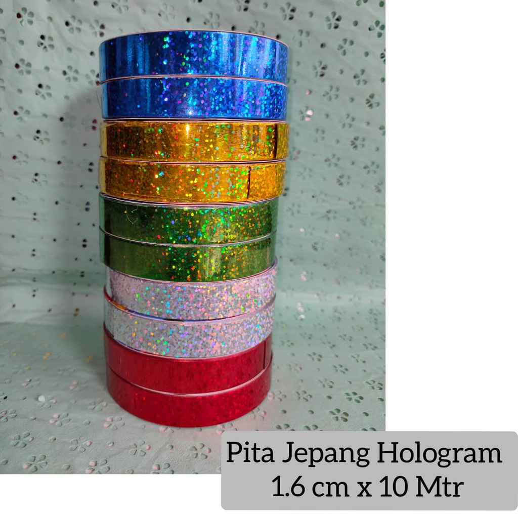 

pita jepang hologram bintik per roll pilih satu warna 1.6 cm x 10 meter