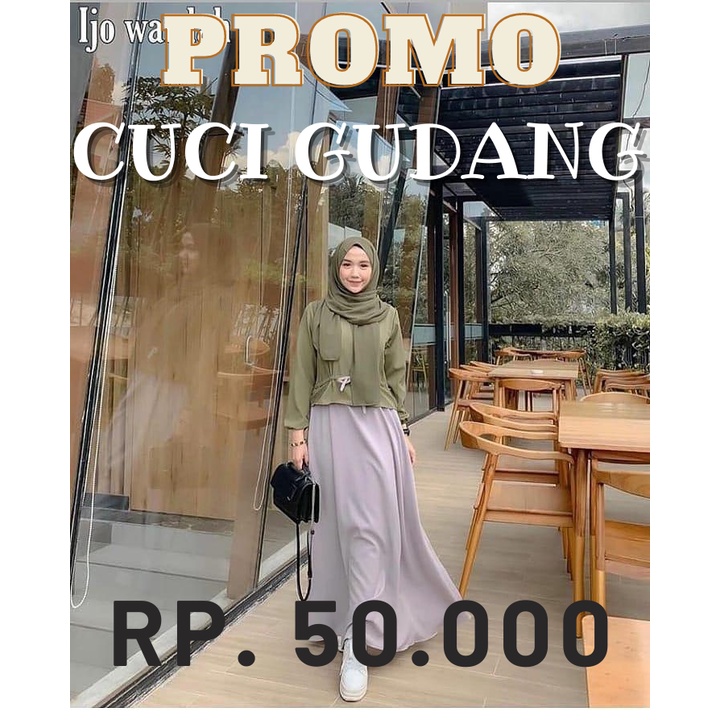 CUCI GUDANG BINA DRESS BAHAN MOSCREPE GAMIS SIMPLE MODEL TRENDY TERBARU Gaun Muslim Polos Gamis Simp