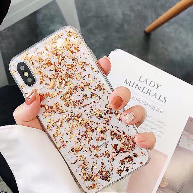 Confetti Case Gold iPhone Oppo Vivo Xiaomi Samsung M51 A50s A30s A9 A5 2020 V15 V17 Y17 Y15 Y12 F11