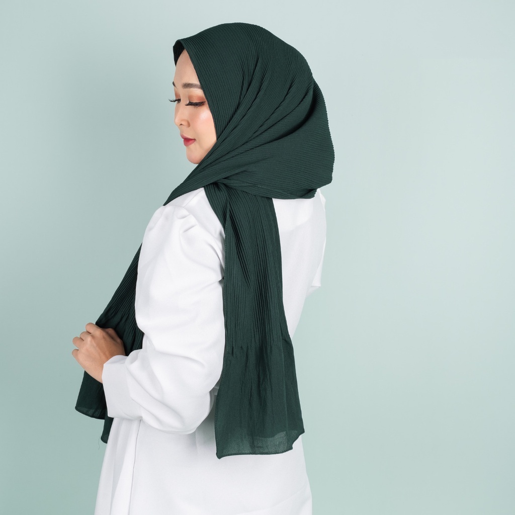 𝗖𝗮𝗿𝗲.𝗶𝗻 Pashmina Plisket Duyung Shawl 180x75 PREMIUM QUALITY (Tidak Full)-Hj. Botol