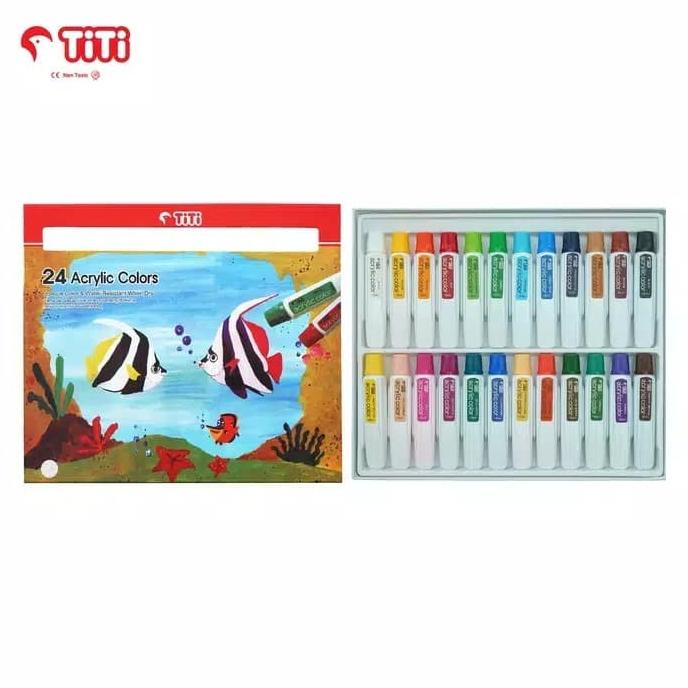 

TERLARIS Cat Acrylic TITI 24 Warna AC-12ML-24/CAT AKRILIK SET/CAT AKRILIK SET 24 WARNA/CAT AKRILIK PASTEL/CAT AIR/CAT AIR LUKIS SET/CAT AIR GIOTTO/KUAS LUKIS 1 SET/KUAS LUKIS KECIL/KUAS LUKIS LENGKAP/KANVAS LUKIS/KANVAS LUKIS SKETSA/KANVAS LUKIS
