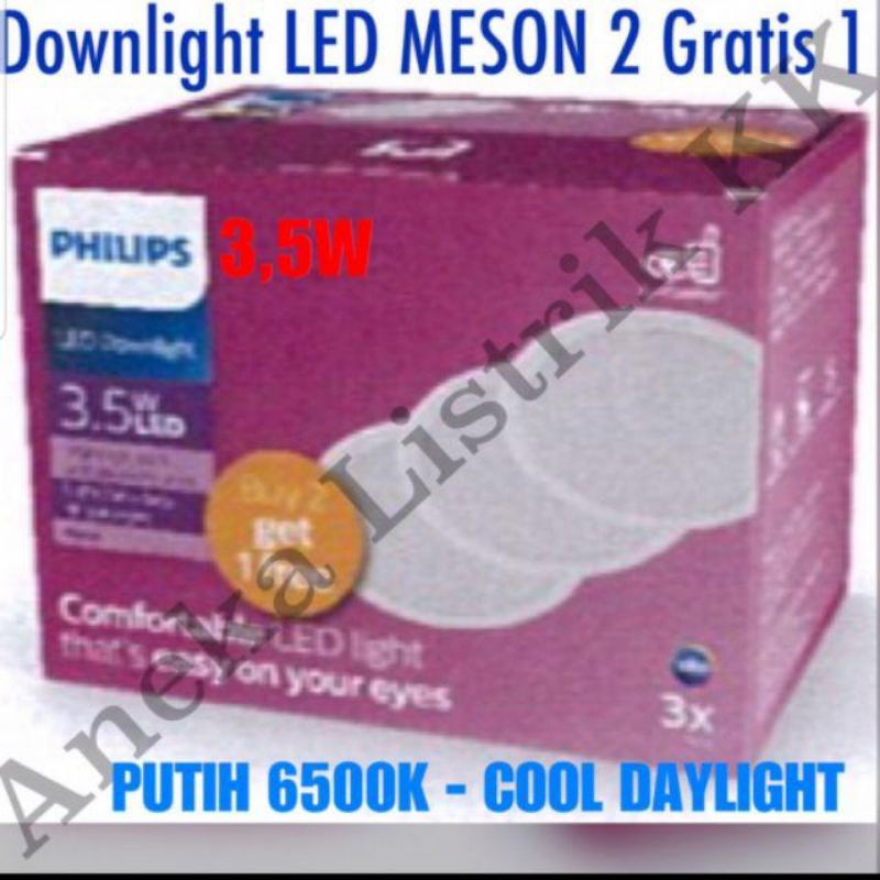 DOWNLIGHT PHILIPS BELI 2 GRATIS 1 MESON PACK 3,5W 5W 9W 13WATT LAMPU PLAFON