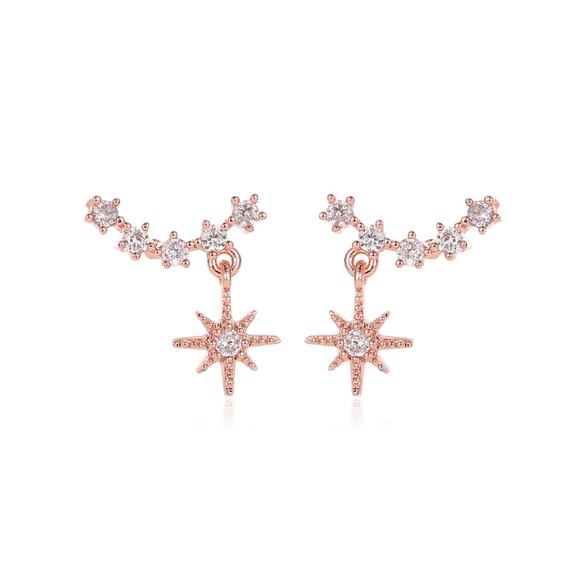 Anting Pejantan Bintang Korea Anting Lucky Six Star Anting-Anting Aksesoris Fashion