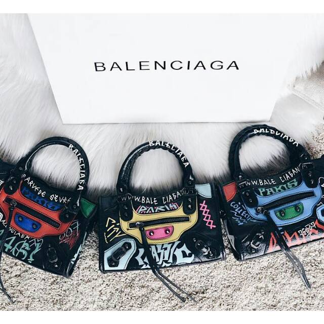 Tas Balenciaga Graffiti Classic city bag / Balenciaga Grafiti Grafity Graffitti Mini Edge