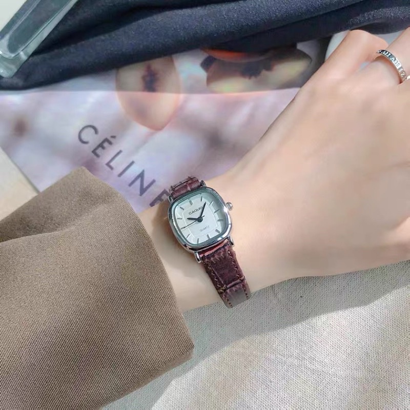 KOOLEY Jam tangan Couple Pasangan KY-BA wanita dan pria Warna coklat dan Hitam Gaya ulzzang Korea Import