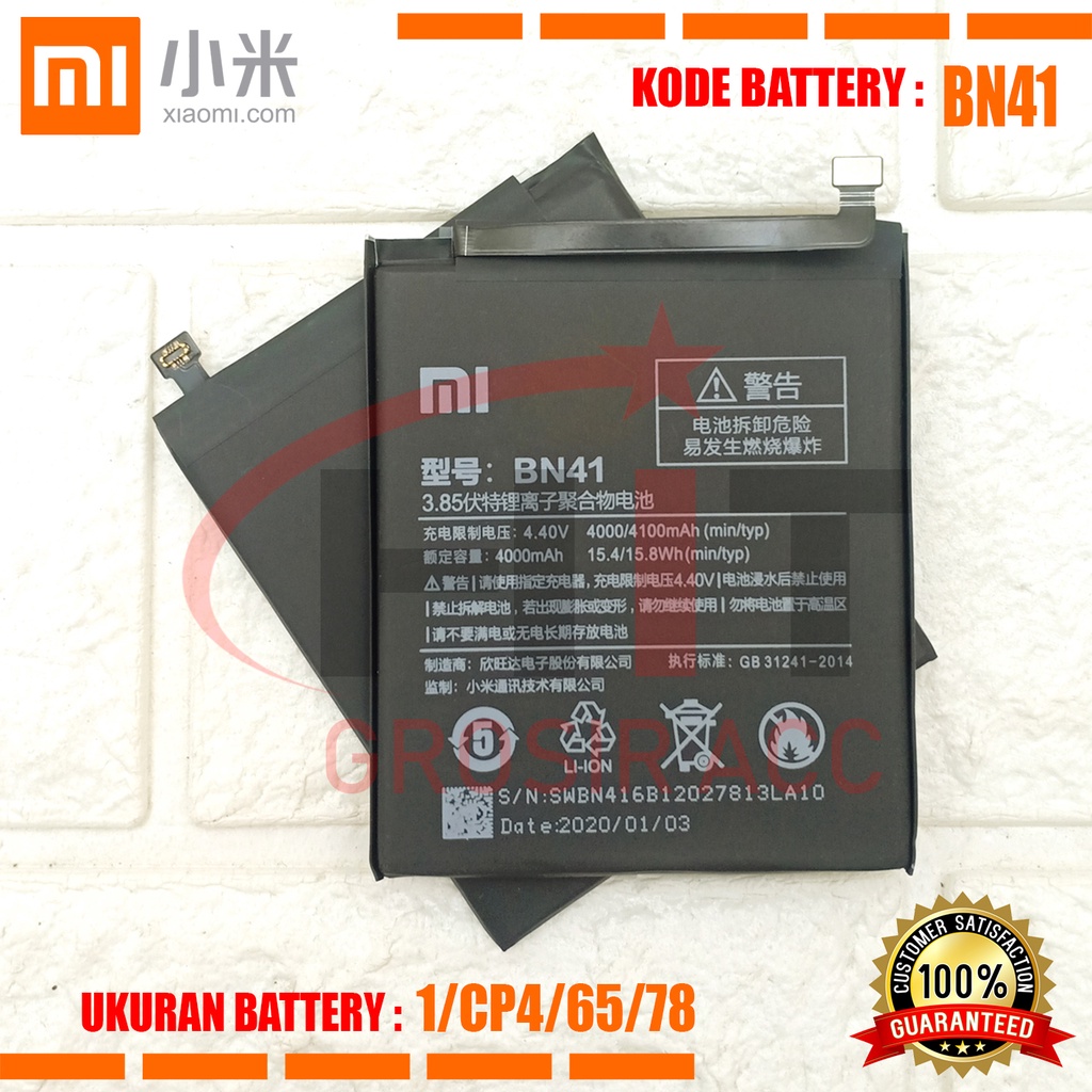 Baterai Battery Original Xiaomi Redmi Note 4 | Model BN41