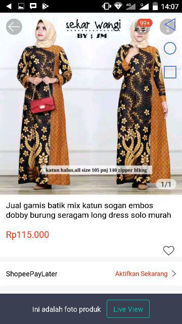Jual Gamis Batik Mix Katun Sogan Embos Dobby Burung Seragam Long Dress Solo Murah Motif Terbaru