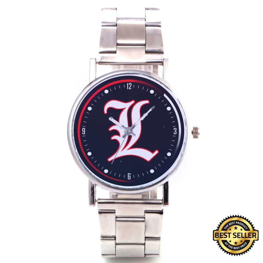 Jam Tangan Pria Stainless Steel LOGO DEATH NOTE L ANIME Custom Terbaru Termurah