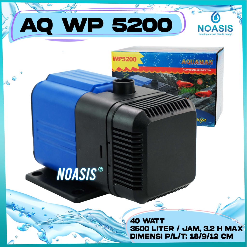 POMPA AIR CELUP AQUARIUM AQUAMAN WP 5200 KOLAM / HIDROPONIK WP-5200