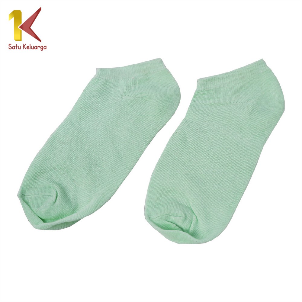 Satu Keluarga Kaos Kaki Semata P59 Kaos Kaki Polos Kaus Kaki Wanita Kaos Kaki Ankle Dewasa-HIJAU MUDA