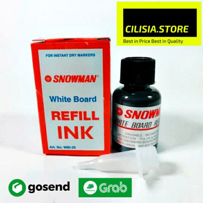 

Isi Tinta Spidol Whiteboard Snowman Refill Ink Mark Hitam Biru Merah