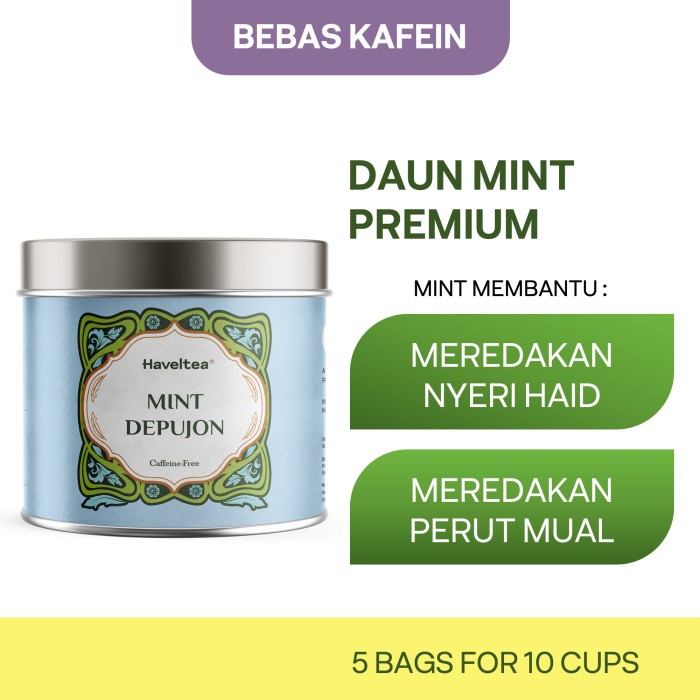 

Teh-Daun- Mint Depujon | Mini Tin | Haveltea | Teh Mint | Peppermint Tea - Loose Leaf 5G -Daun-Teh