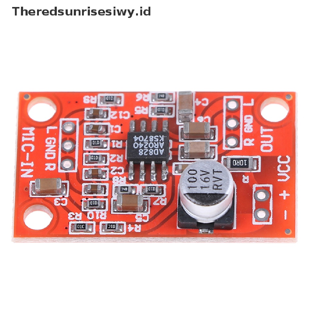 (Theredsunrisesiwy.Id) Ad828 Papan Preamplifier Mic Stereo Dinamis Dc 3.7v-15v 12v