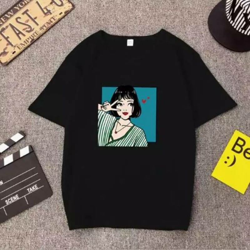 Arifirn Tshirt Girl ( LD 90, P 65) - Tshirt Wanita | Kaos Wanita | Baju Wanita