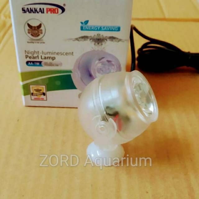 Lampu Sorot Celup Aquarium Kolam ikan - Mini Pearl Submersible LED 1watt