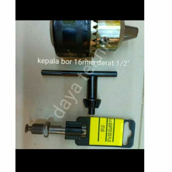 kepala bor 16mm + adaptor sds plus-sambungan kepala bor 16mm sds