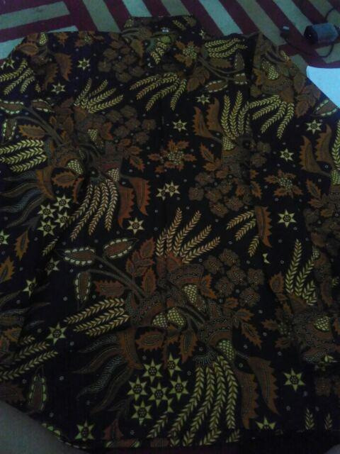 Kemeja Hem Baju Batik Pria Lengan Panjang Motif Bunga Padi Coklat Primisima Unggul Fashion Indonesia