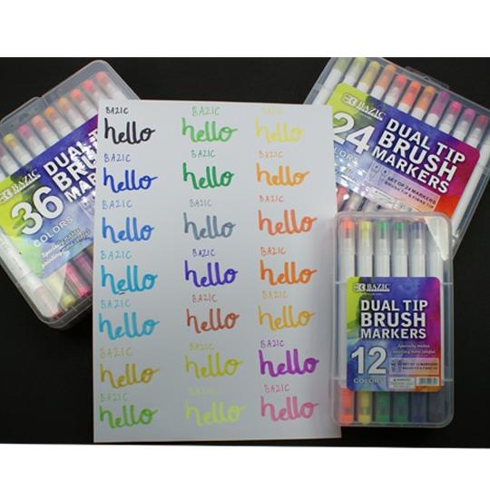 

Special Bazic 24 Colors Dual Tip Brush Markers ~